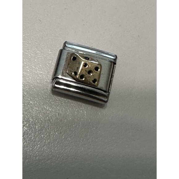 Zoppini Charm Bracelet Gold Dice Die Gambling Game Vegas Craps - Picture 2 of 3